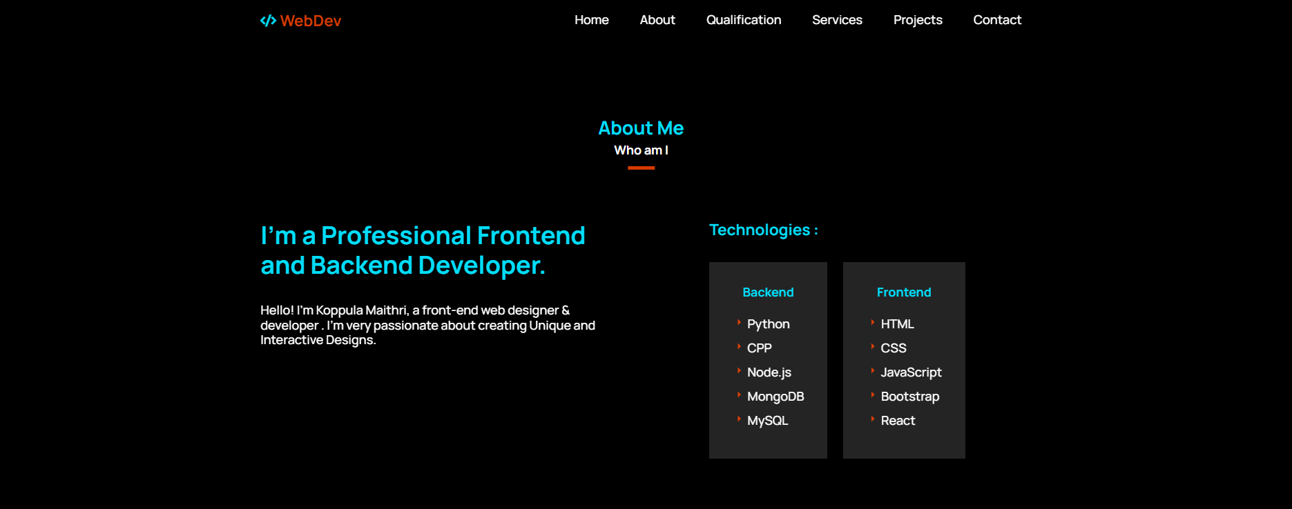 Responsive Portfolio Website